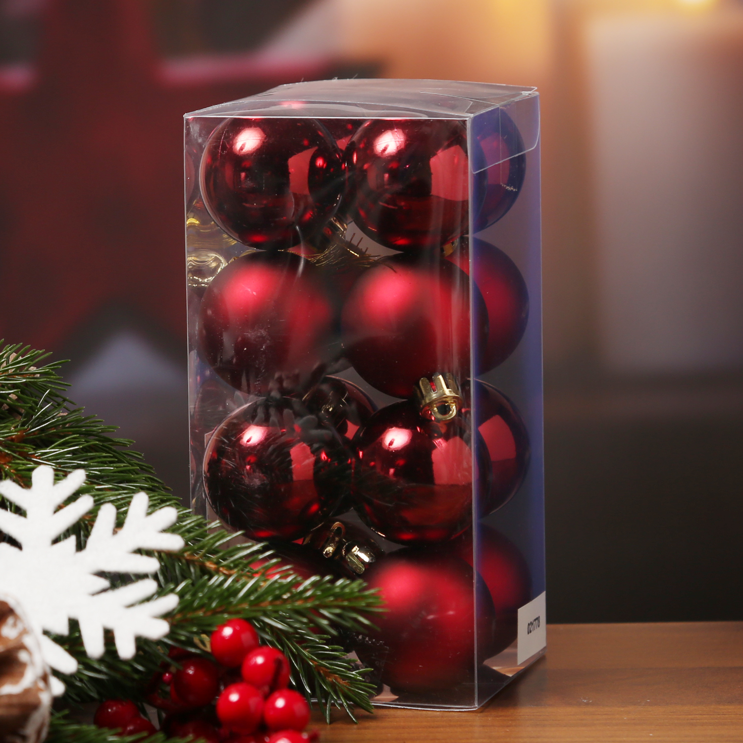 Christbaumkugel - Weihnachtsbaumkugel - bruchfest - D: 4cm - glänzend und matt - weinrot - 16er Set Christbaumkugel - Weihnachtsbaumkugel - bruchfest - D: 4cm - glänzend und matt - weinrot - 16er Set