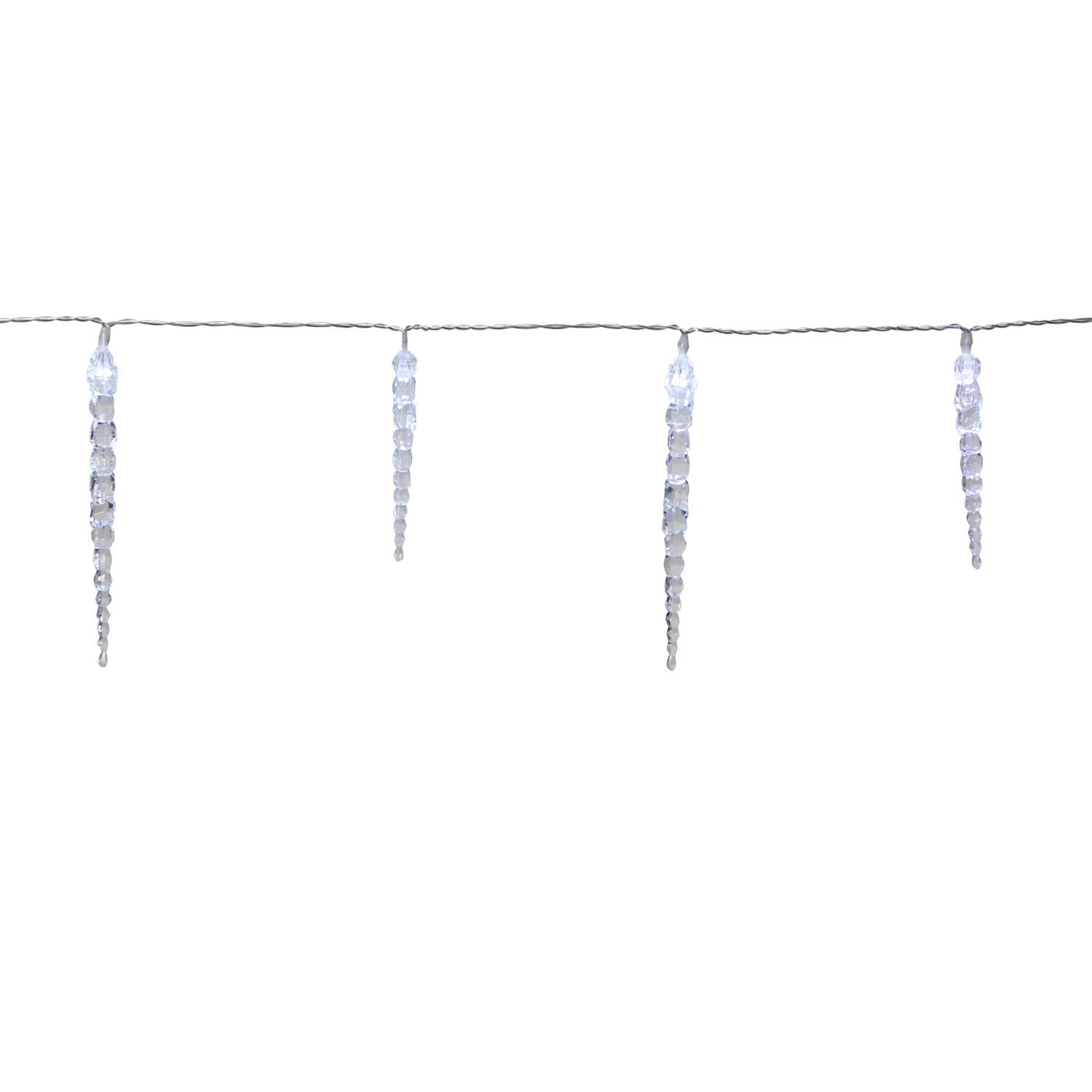 LED Lichterkette Eiszapfen - 40 Eiszapfen - 8 Lauflichtfunktionen - L: 6m - Timer - für Außen