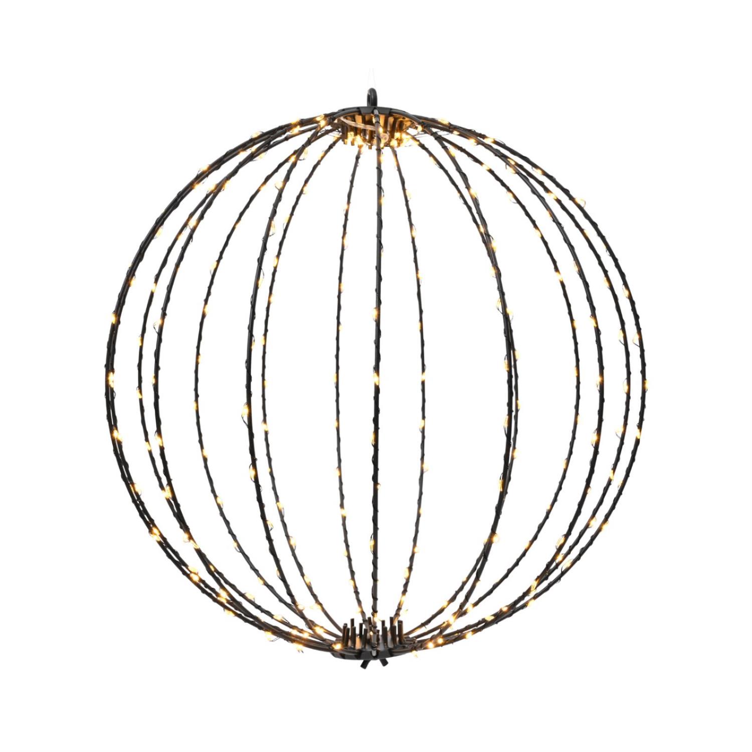 B-Ware LED Drahtkugel - 3D Leuchtkugel - D: 38cm - 240 bernstein LED - faltbar - 8 Modi/Timer - Innen/Außen