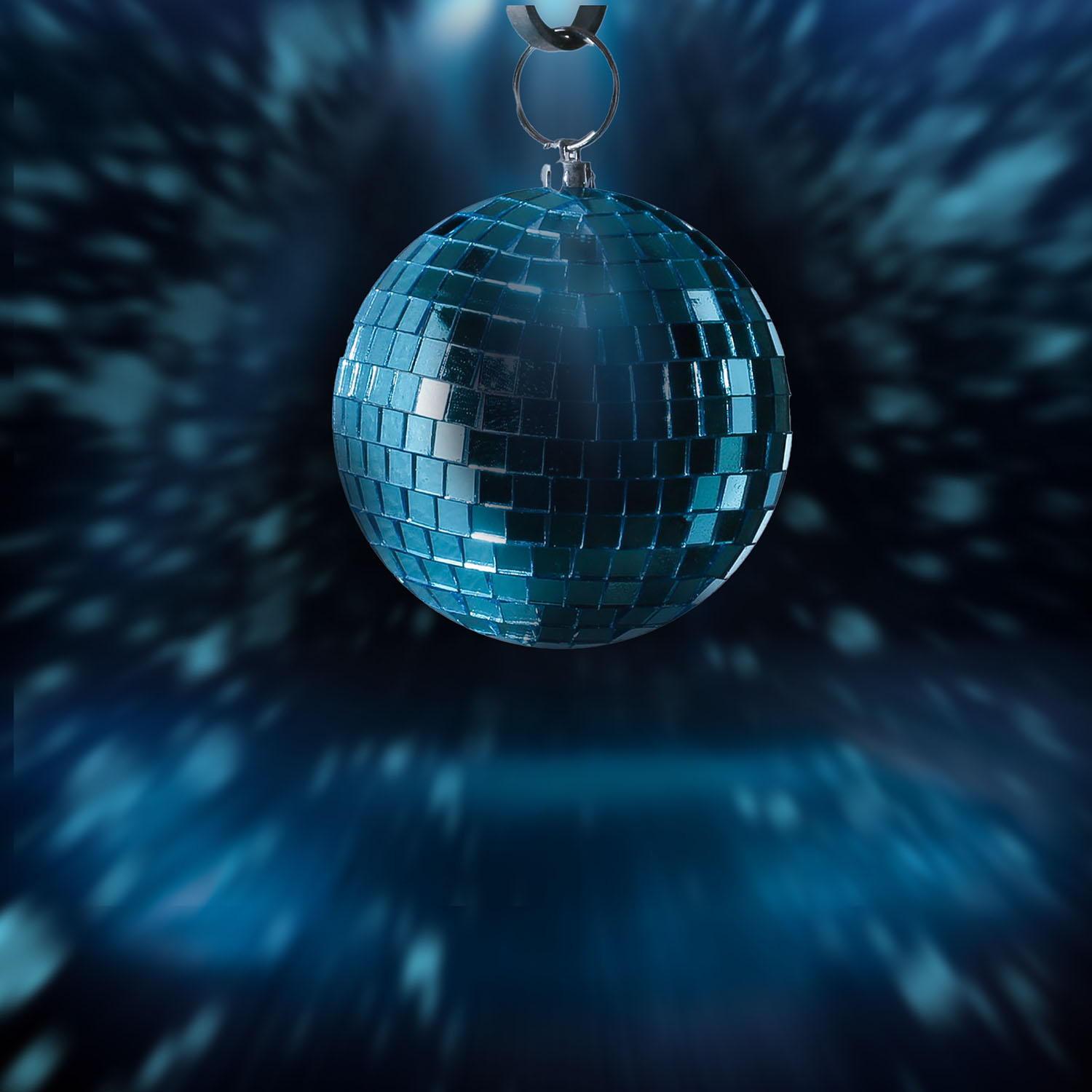 Spiegelkugel 10cm - Discokugel - Echtglas - 7x7mm Spiegel - blau