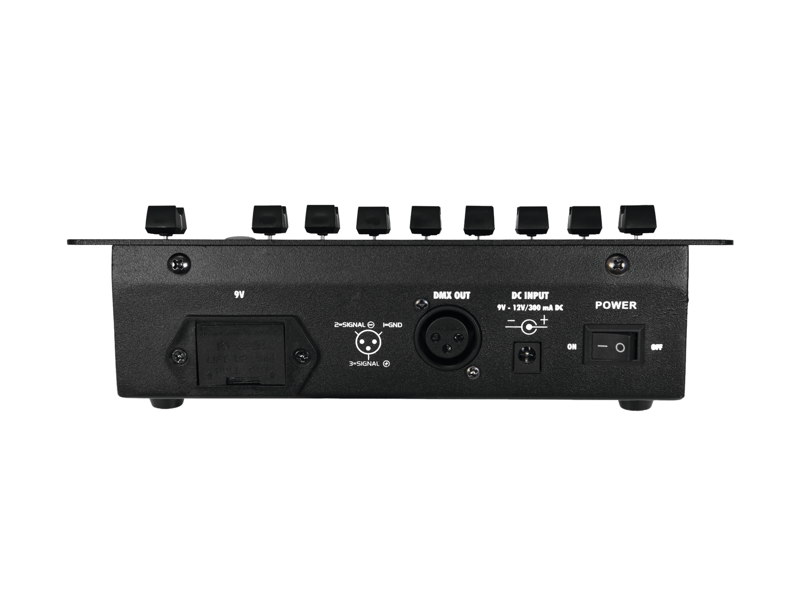 DMX Steuerung - Controller - 32 Kanäle + Master - Batteriebetrieb möglich - 32+1 Fader - inkl. externes Netzteil