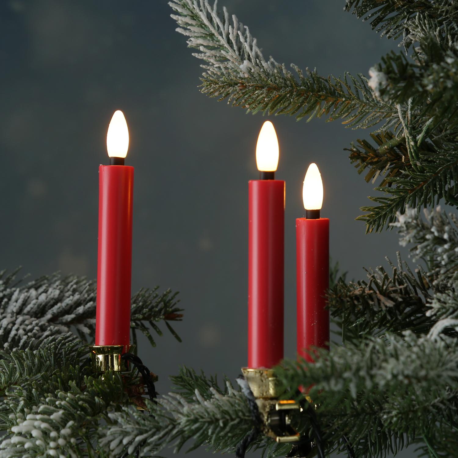 LED Kerzenlichterkette - 20 Christbaumkerzen - Weihnachtsbaumlichterkette - L: 9,5m - Innen/Außen