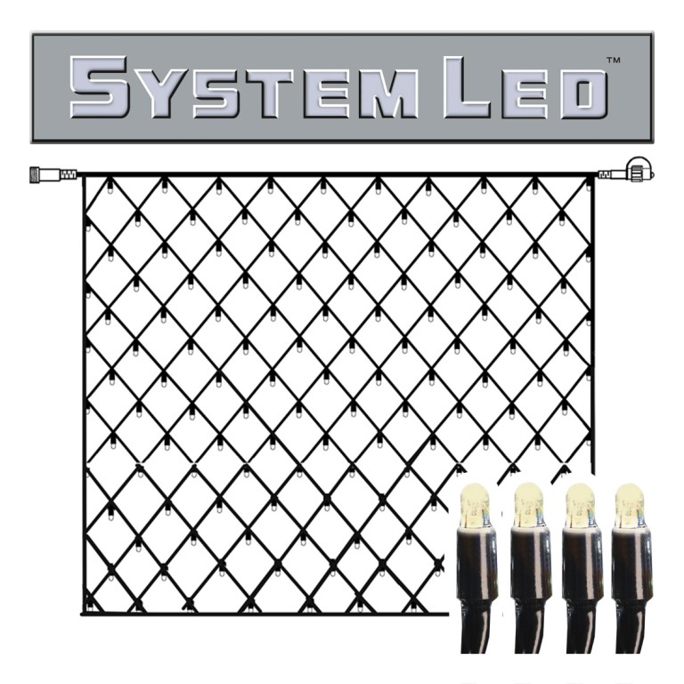 System LED Black | Lichtnetz | koppelbar | exkl. Trafo | 3.00m x 3.00m | 192x Warmweiß