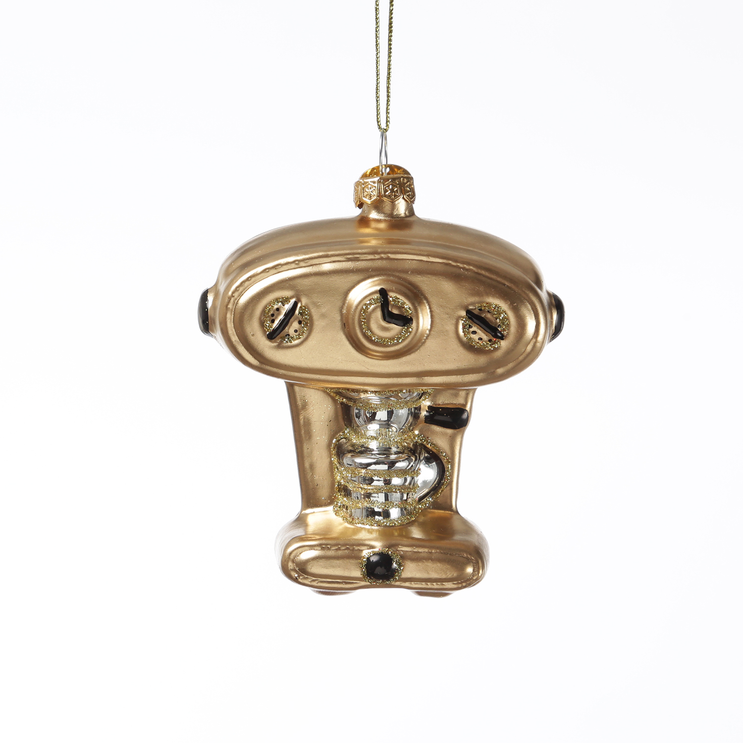 Weihnachtsbaumschmuck Espressomaschine - Glas - Christbaumschmuck Kaffeemaschine - H: 9cm