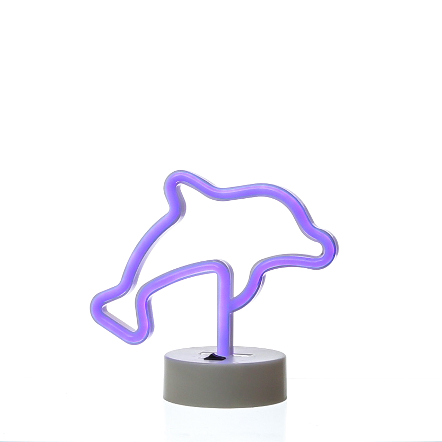 LED NEON Figur DELFIN - Neon Schild - H: 19cm - Batterie oder USB Betrieb - stehend - blau