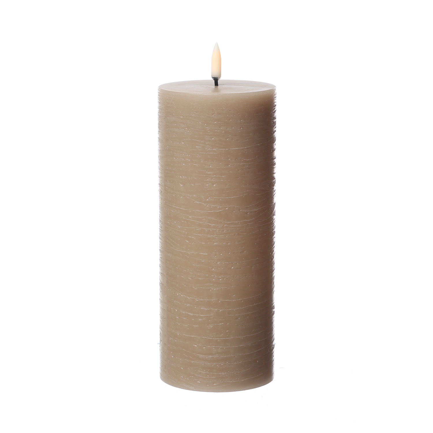 LED Kerze PIA - Rustik-Optik - Echtwachs - H: 20cm - D: 7,8cm - Timer - bis zu 1000 Std. - beige LED Kerze PIA - Rustik-Optik - Echtwachs - H: 20cm - D: 7,8cm - Timer - bis zu 1000 Std. - beige