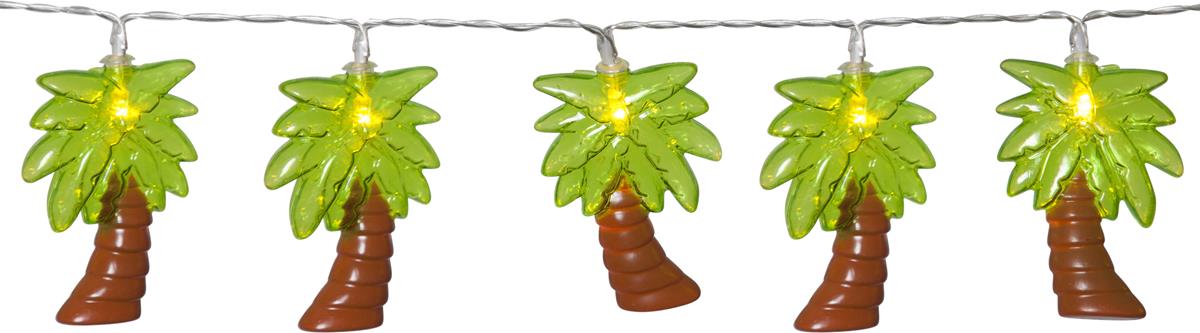 LED Lichterkette "Caribic" - 10 Palmen - warmweiße LED - L: 1,4m - Batterie - Timer