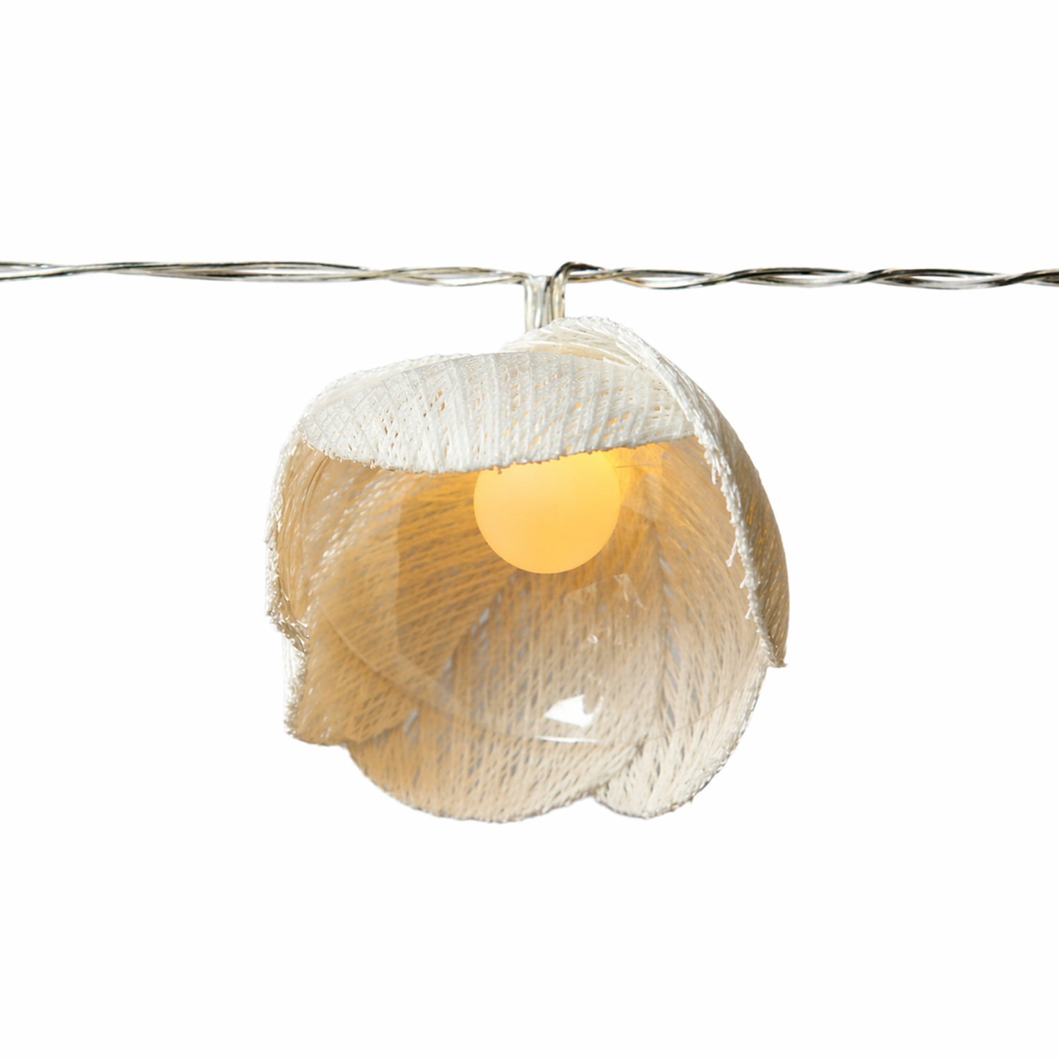 LED Lichterkette Blumen - 15 weiße u. gelbe Blüten - Batterie/Timer - L: 1,4m - Innen/Außen