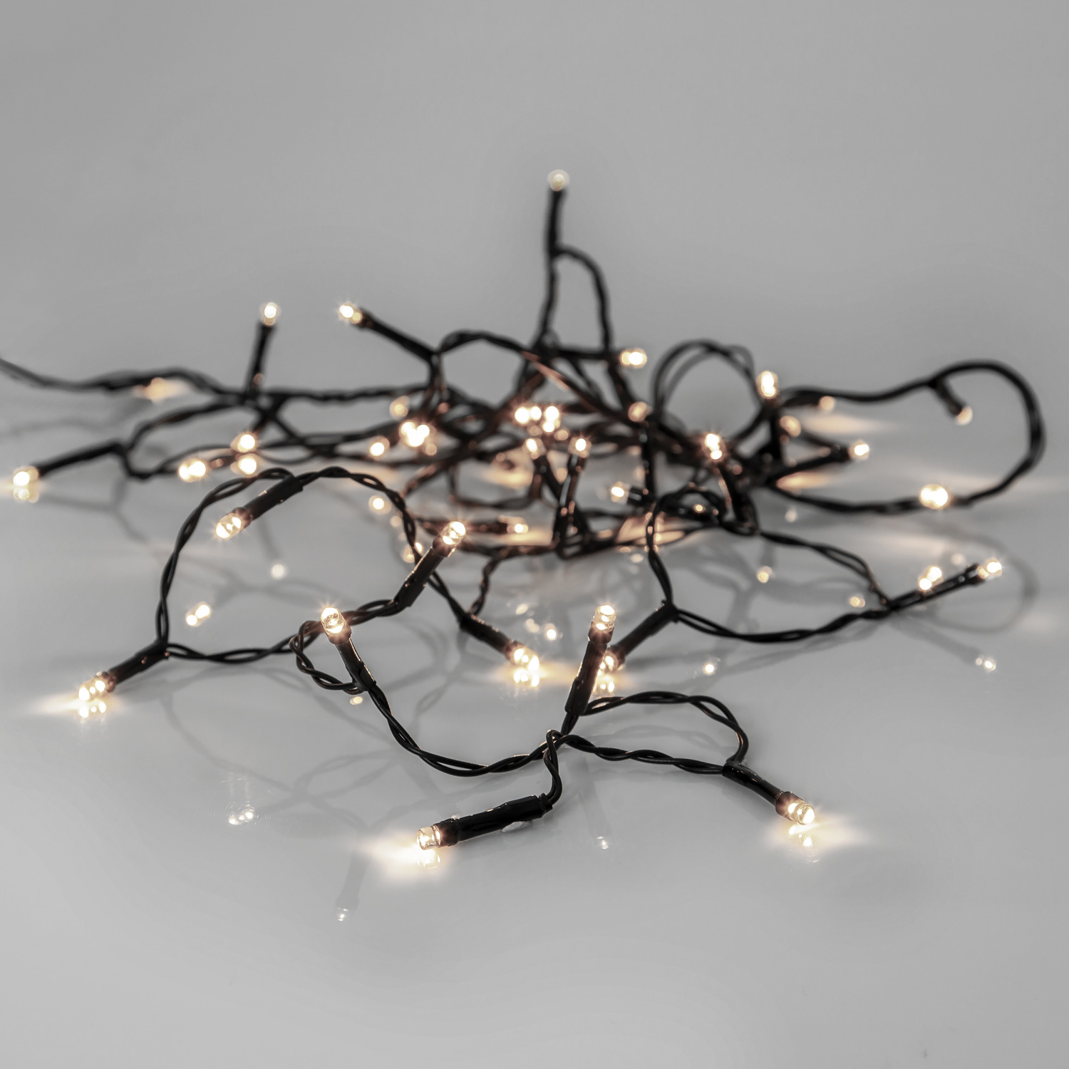 LED Lichterkette - Serie LED - outdoor - 40 kaltweiße LED - L: 2,8m - schwarzes Kabel