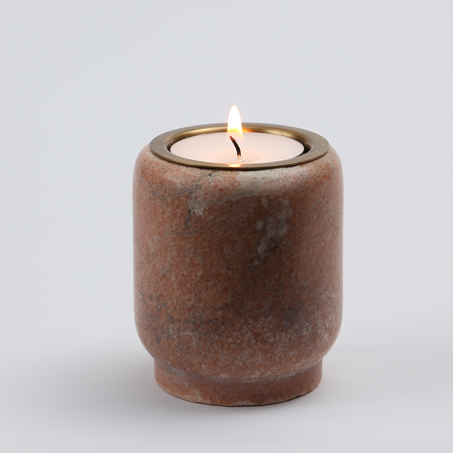Teelichthalter Marmor - für Teelichter oder LED Teelichter - H: 7cm - D: 6cm - rosa