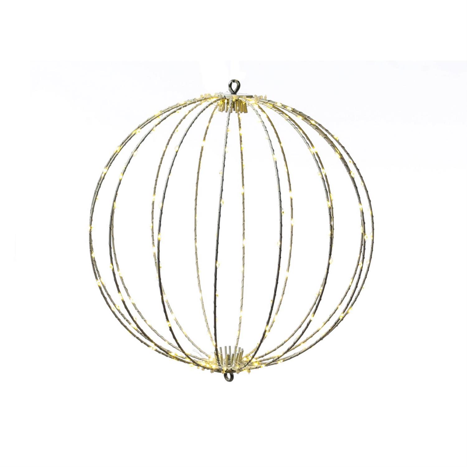 B-Ware LED Drahtkugel - 3D Leuchtkugel - D: 38cm - 240 warmweiße LED - faltbar - 8 Modi/Timer - Innen/Außen