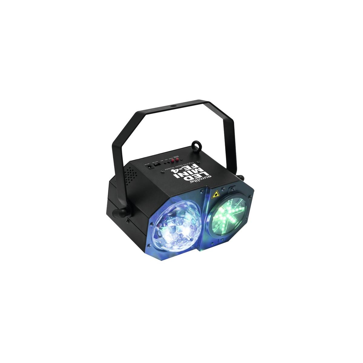 LED Mini Hybrid Laserflower "FE-4" - Vielfältige Lichtspiele mit Laser, Wash und Mooneffekten