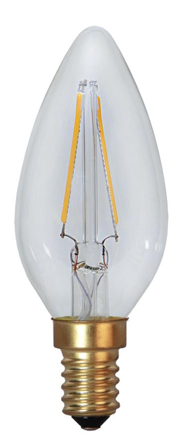 LED Kerzenlampe FILA GLOW - C35  - E14 - 1,5W - warmweiss 2100K - 120lm - klar