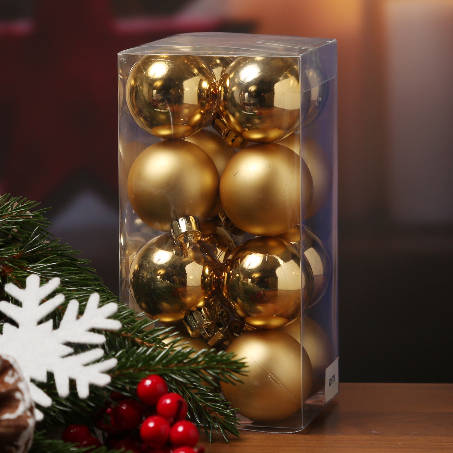 Christbaumkugel - Weihnachtsbaumkugel - bruchfest - D: 4cm - glänzend und matt - gold - 16er Set