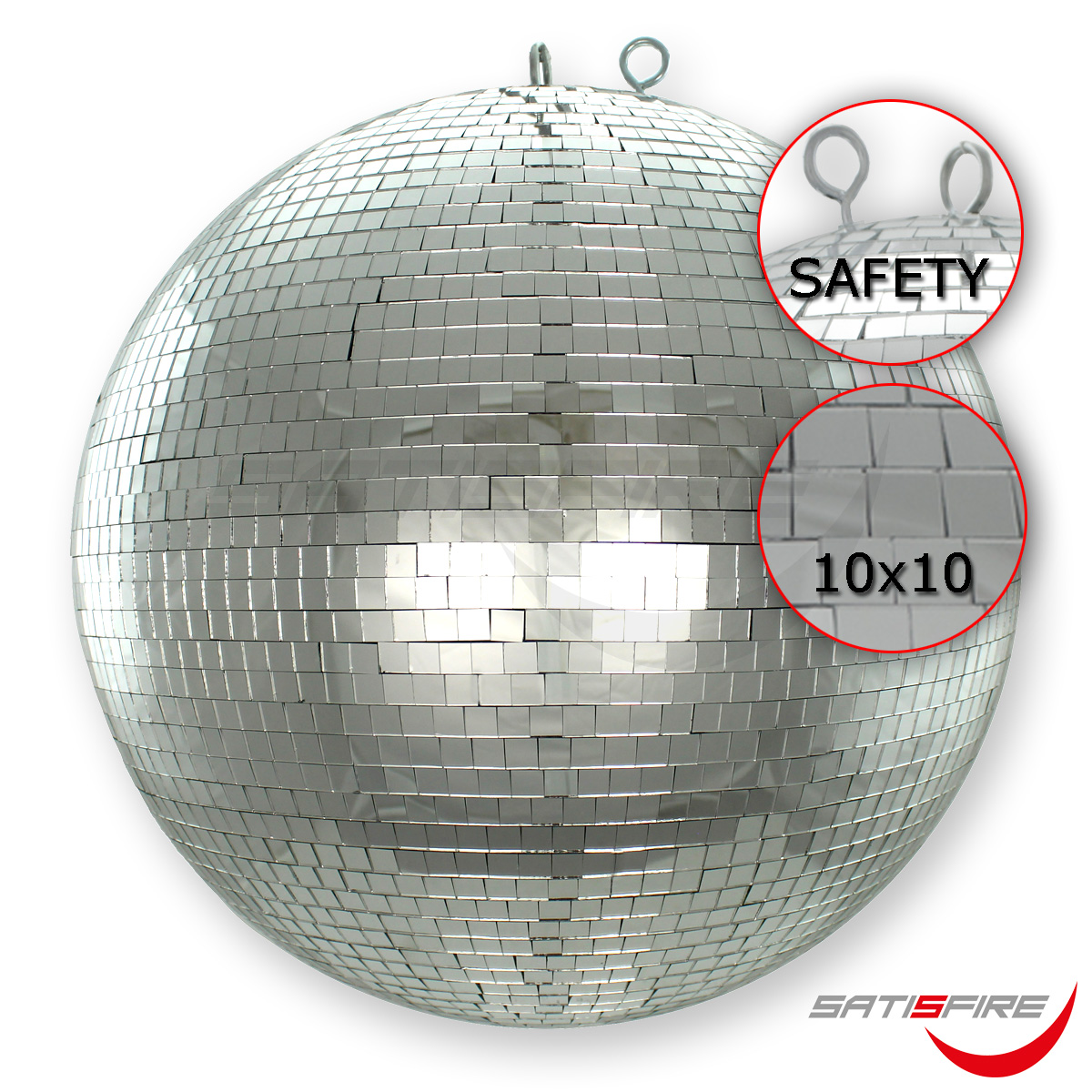 Spiegelkugel 40cm silber chrome- Diskokugel (Discokugel) Party Lichteffekt - Echtglas - mirrorball chrome silver color
