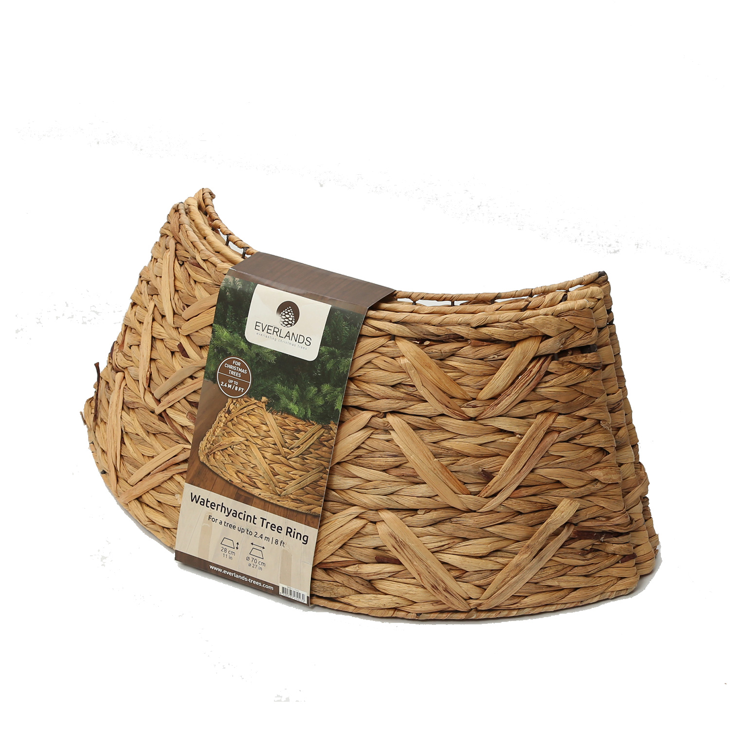 Weihnachtsbaumrock aus Wasserhayazinthe - Abdeckung für Baumständer - D: 70cm  - 3teilig