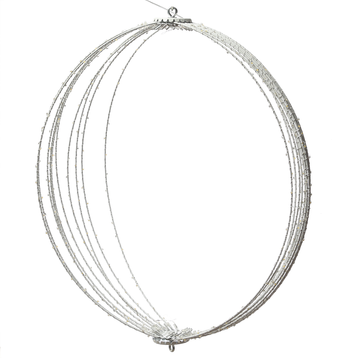 LED Drahtkugel - 3D Leuchtkugel - D: 58cm - 480 warmweiße LED - faltbar - 8 Modi/Timer - Innen/Außen