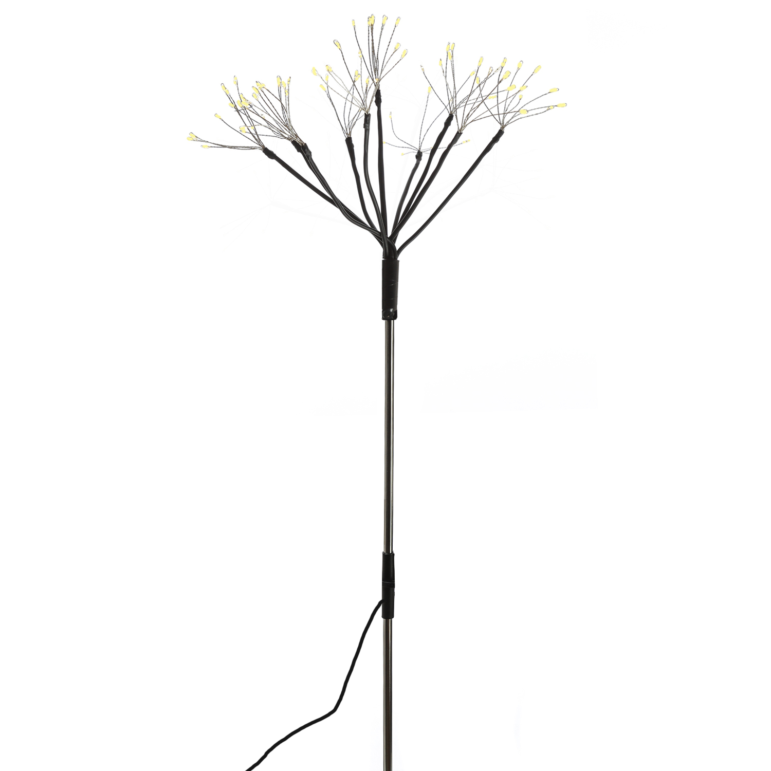 LED Gartenstecker Feuerwerk - Leuchtstäbe Pusteblumen - H: 80cm - 8Funkt./Fernb. - 3er Set schwarz