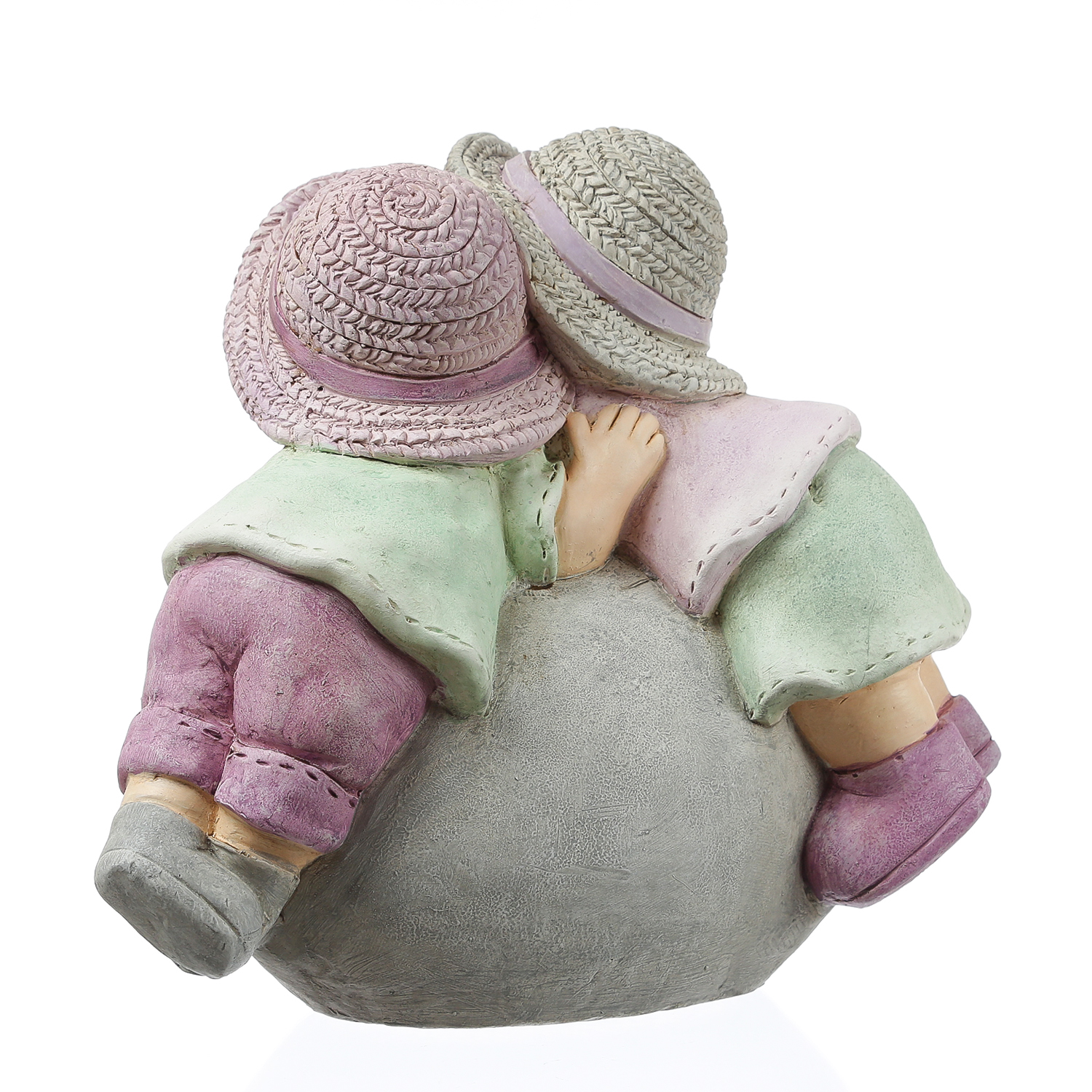 Dekofigur Klara - Mädchen mit Blumenkorb - Gartenfigur - Magnesia  - H: 39cm - bunt