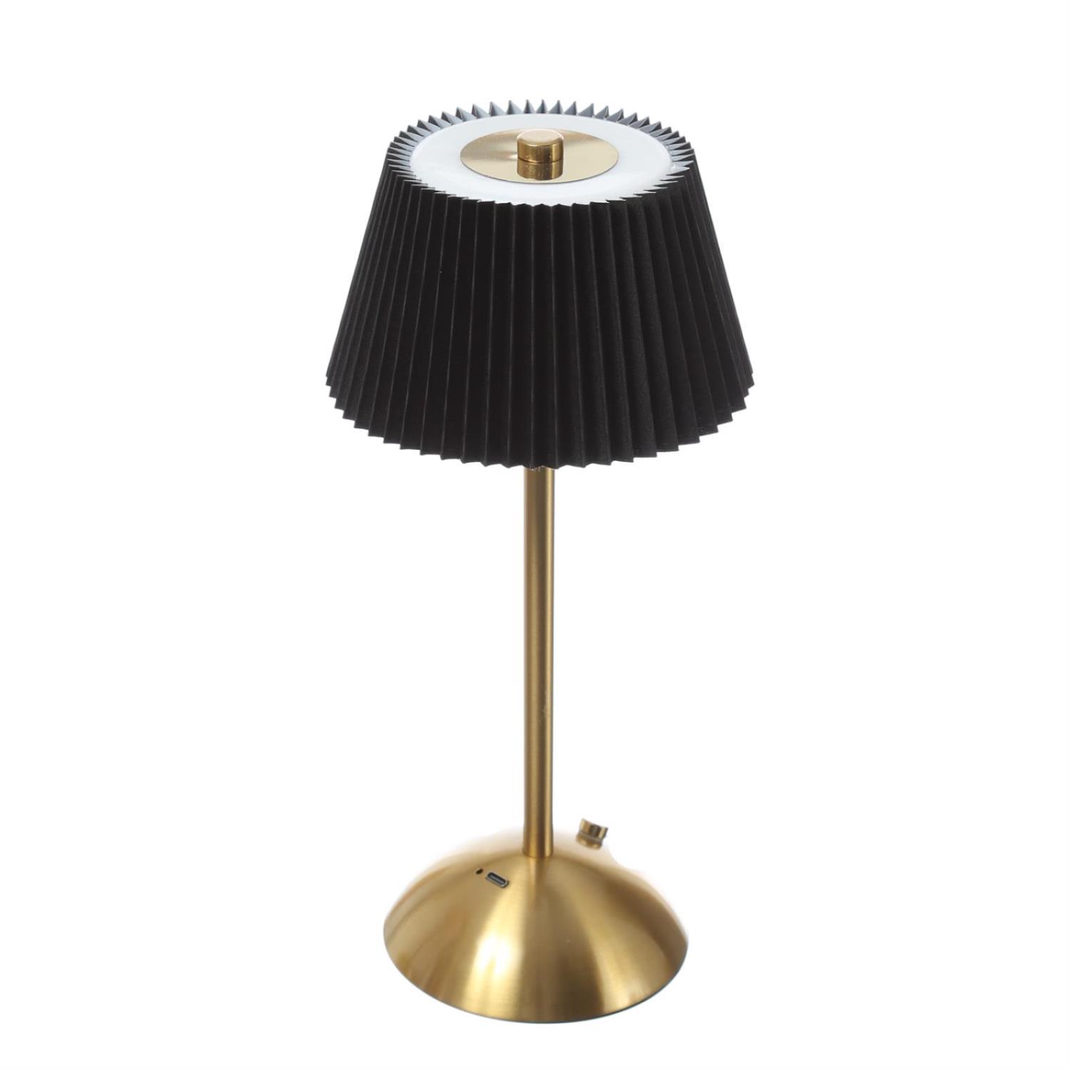 LED Tischlampe GENUA - wiederaufladbar per USB - 3 Lichtfarben - dimmbar - H-30-5cm - schwarz