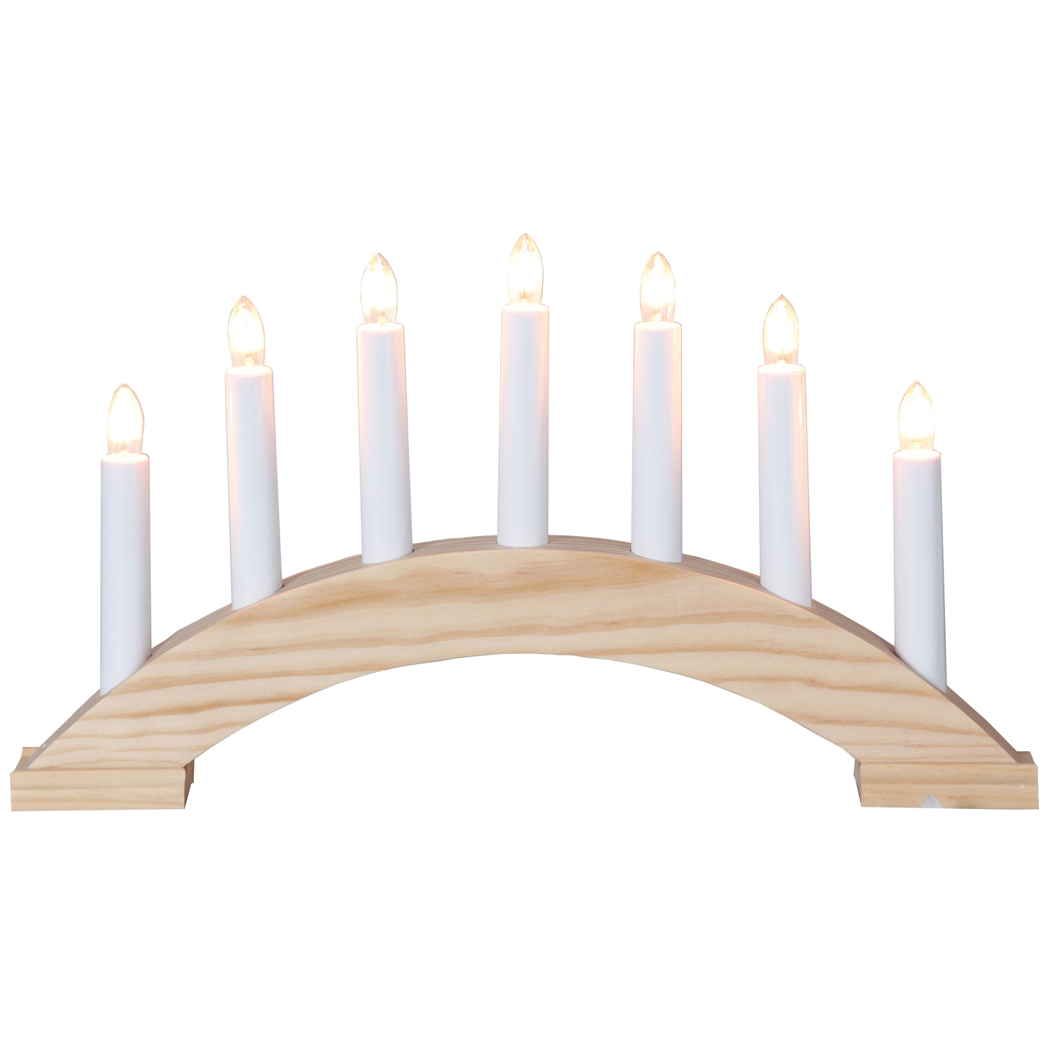Lichterbogen Bea - 7flammig - warmweiße Birnchen - L: 39cm, H: 22cm - Schalter - natur