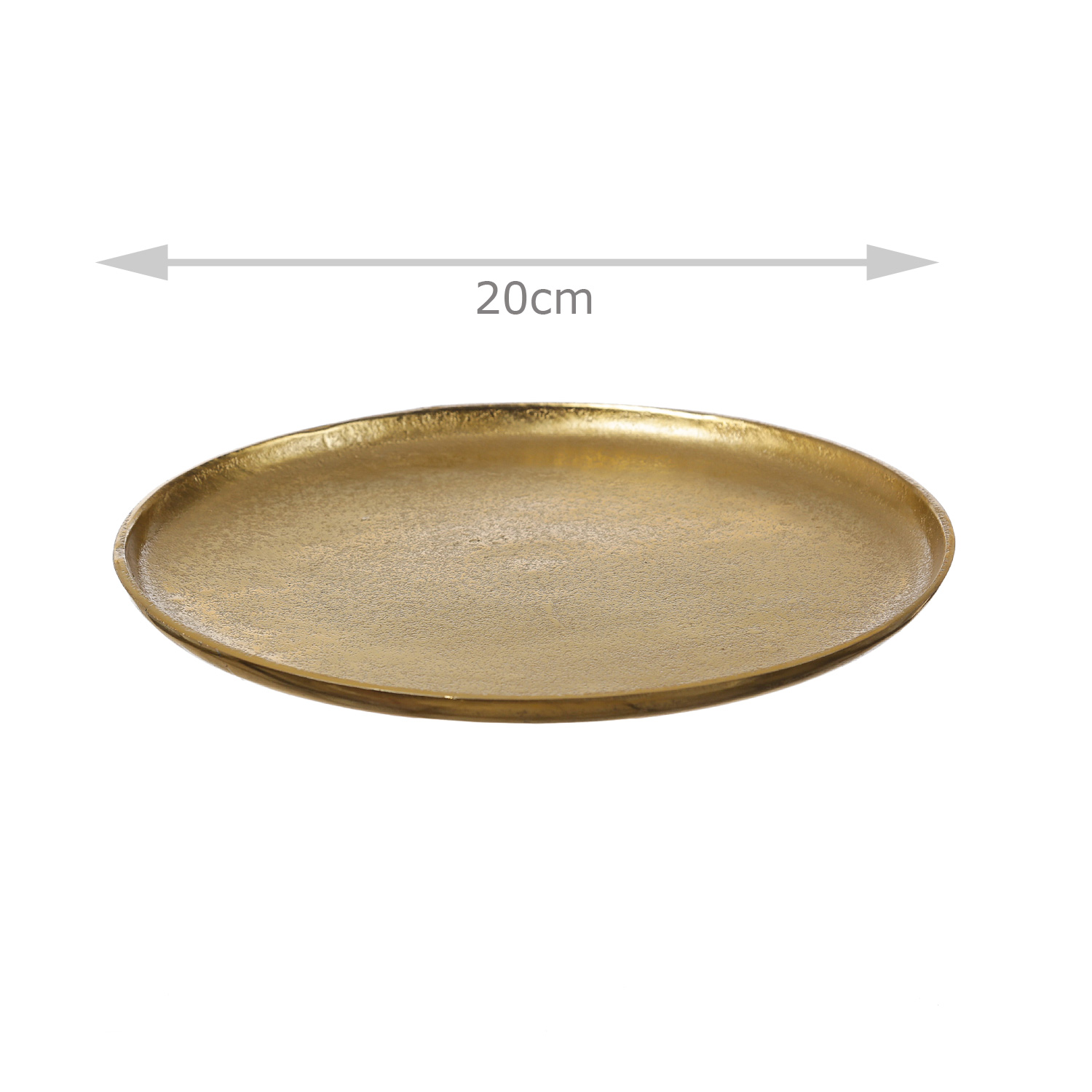 Dekoteller - Dekotablett - Kerzenteller - Aluminium - D: 20cm - rund - gold