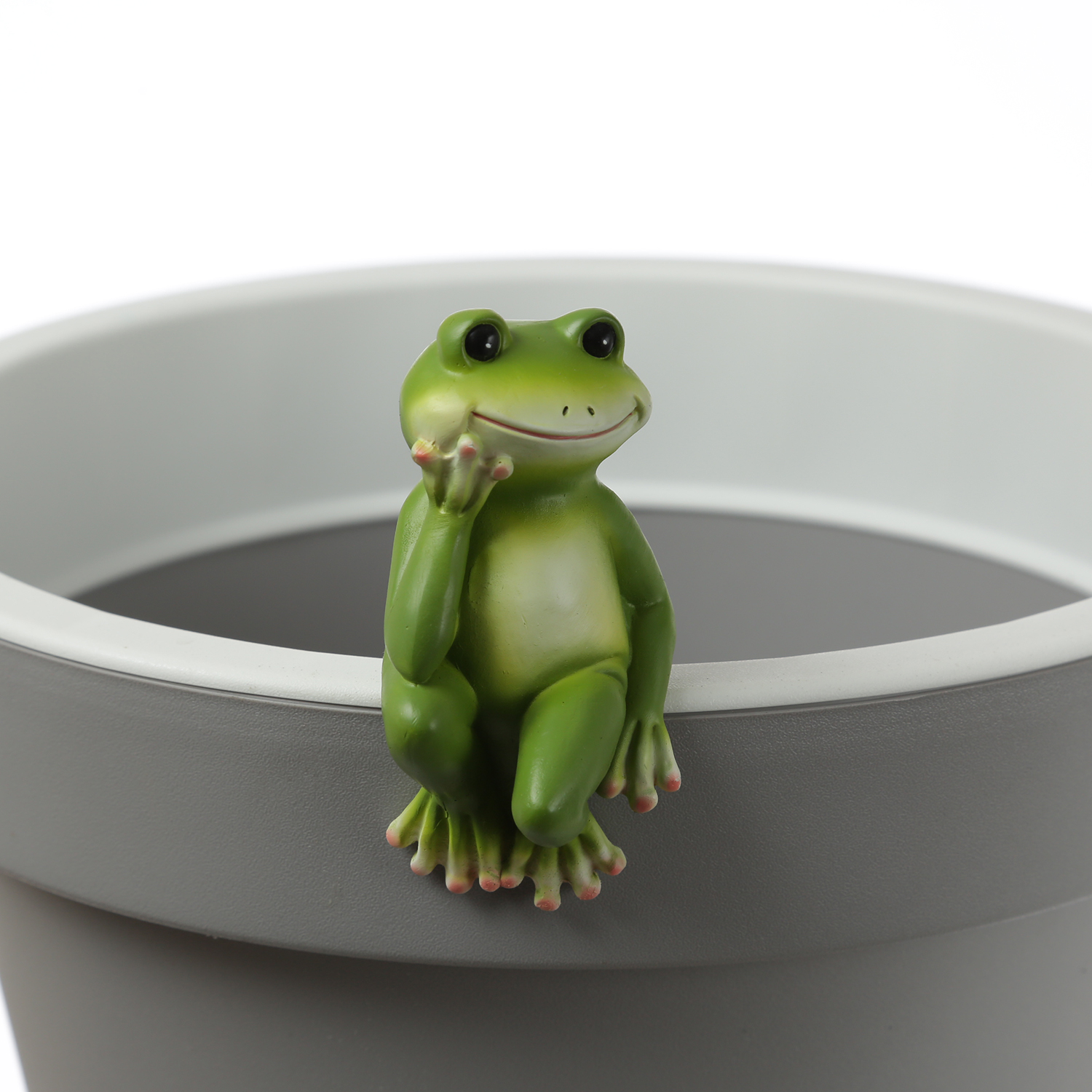 Blumentopfhänger Frosch - niedliche Dekofigur als Topfhänger - Tierfigur - Polyresin - H: 10cm