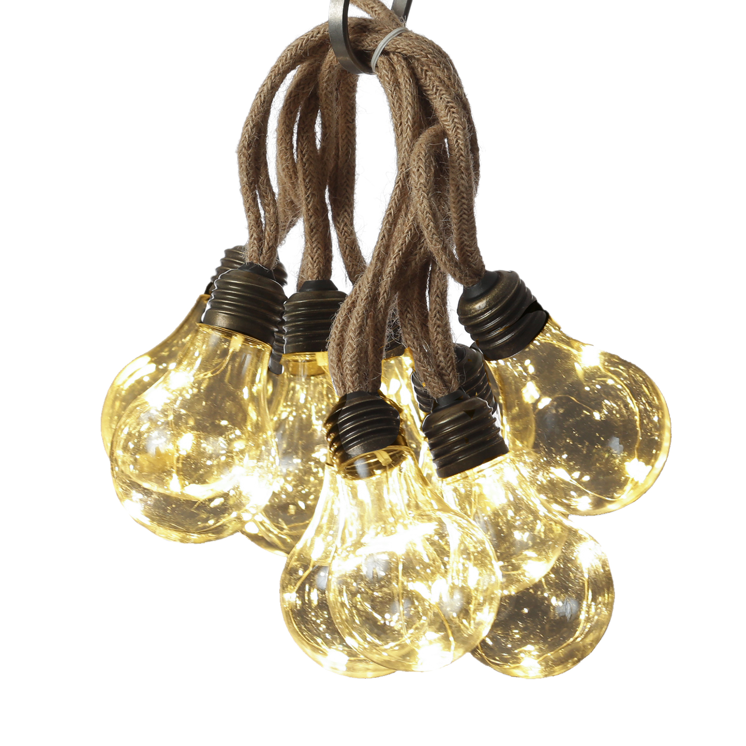 LED Lichterkette JUTTA - 10 Glühbirnen mit je 3 LED - L: 225cm - Batteriebetrieb - transparent