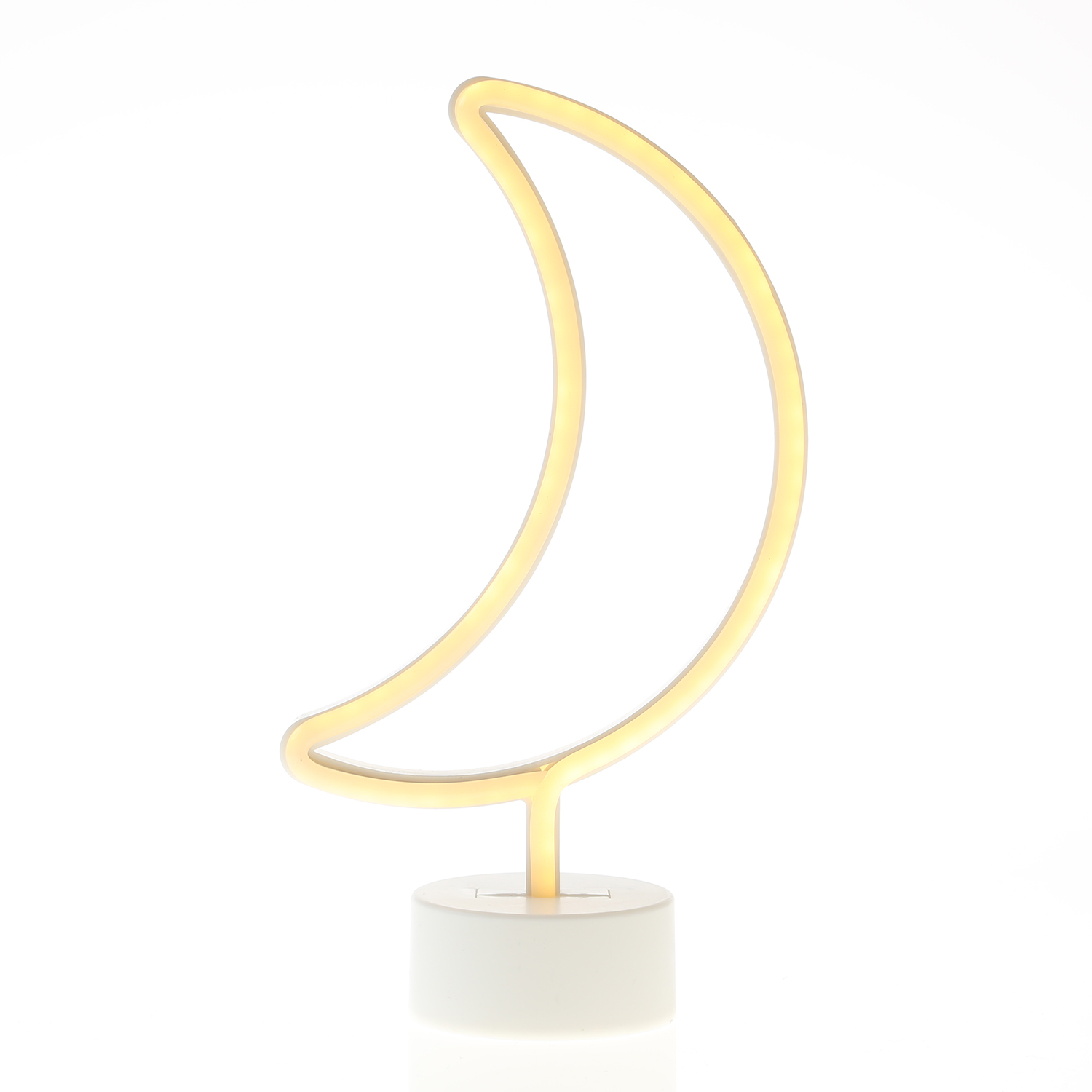 LED NEON Figur MOND - Dekoleuchte - H: 30cm - Batterie oder USB Betrieb - stehend - warmweiß