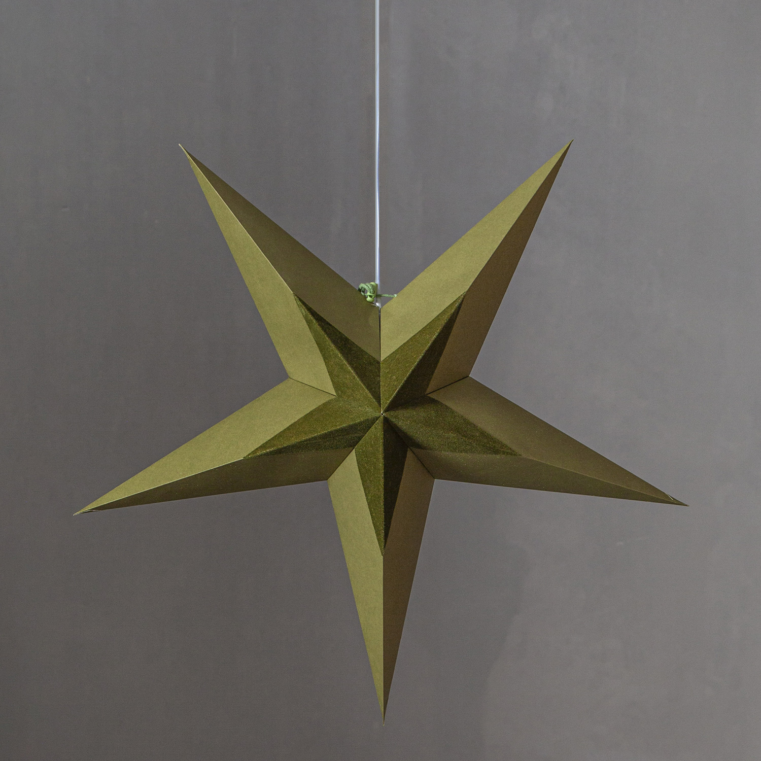 Papierstern Diva - hängend - D: 60cm - Samtstern - grün