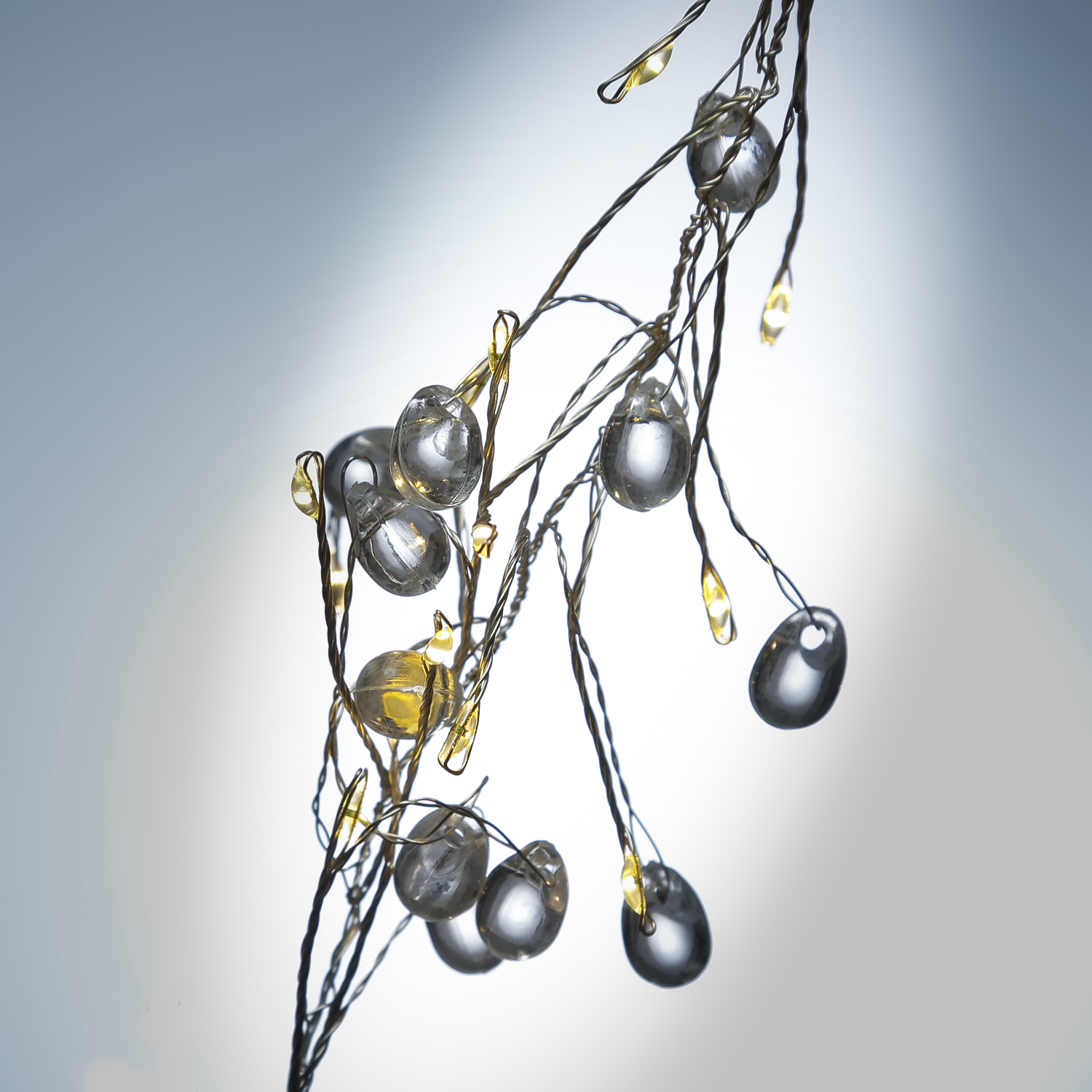 LED Lichterkette Diamant - Cluster Dekolichterkette - 100 warmweiße LED - L: 1,2m - Timer - Batterie