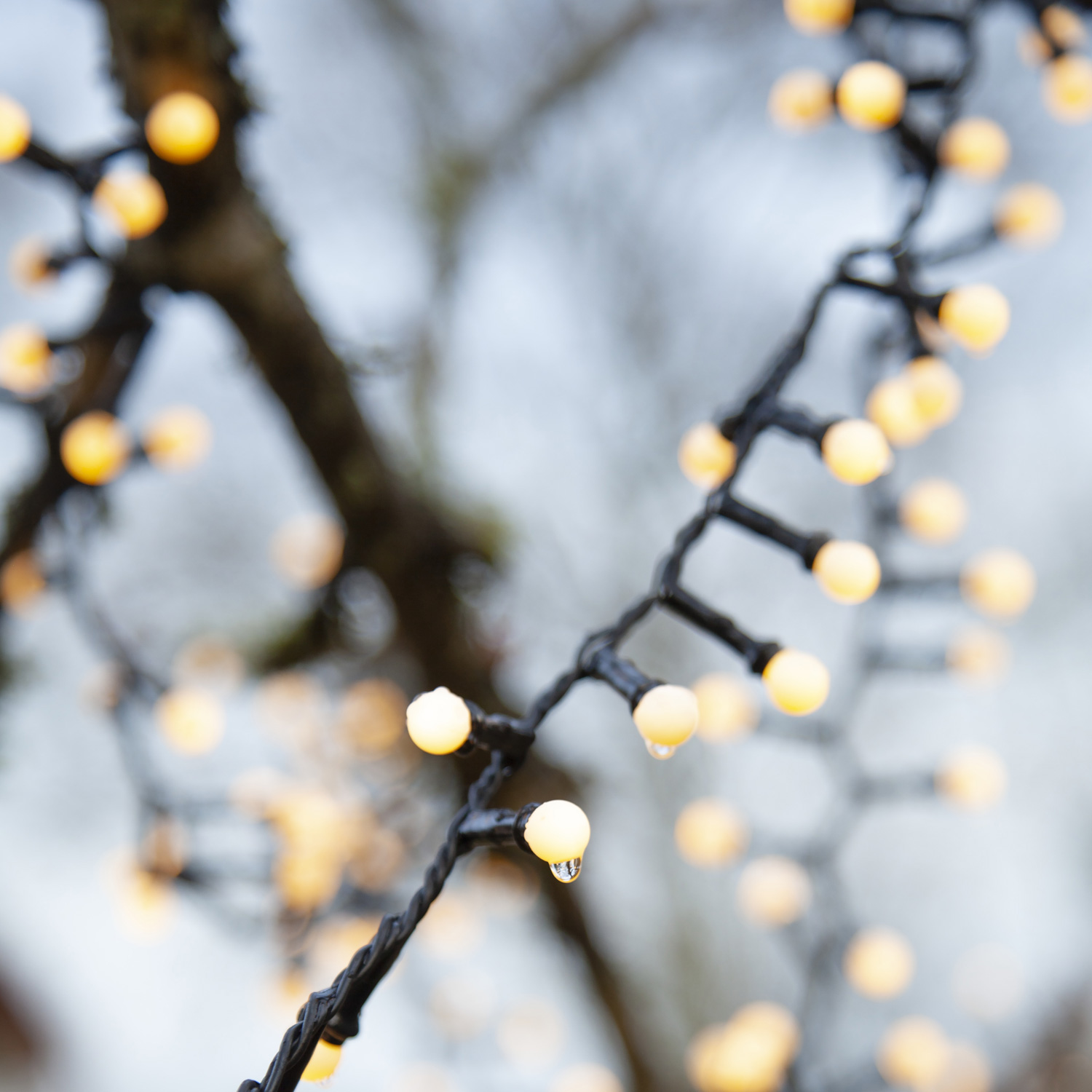 LED Party Lichterkette Berry Mini 300 warmweiße LED - L:6m - 8 Funktionen - Trafo - Timer - outdoor