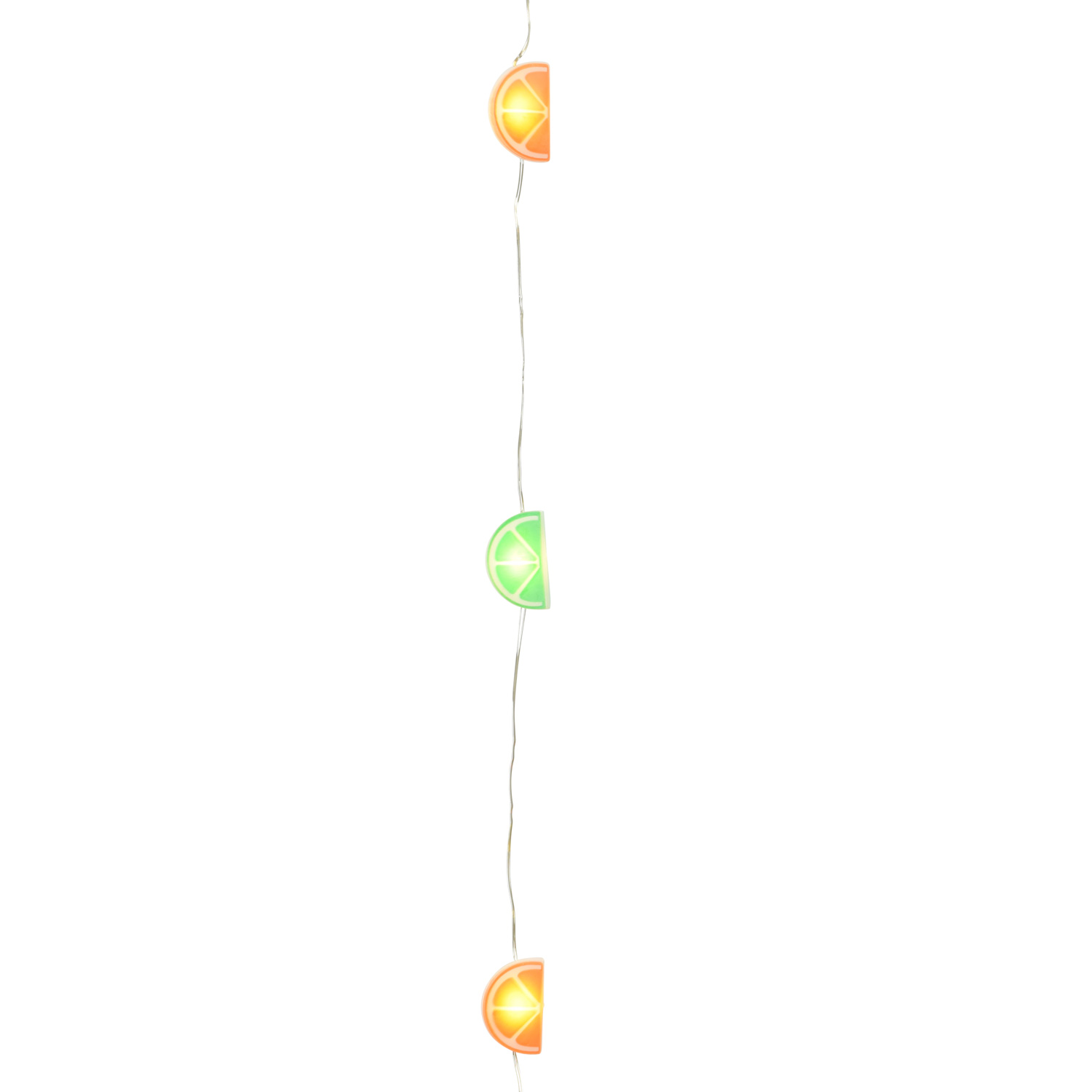 LED Drahtlichterkette KORKEN - für Flaschen - Zitrusfrüchte - 8 LED - L: 70cm - Timer - grün/orange