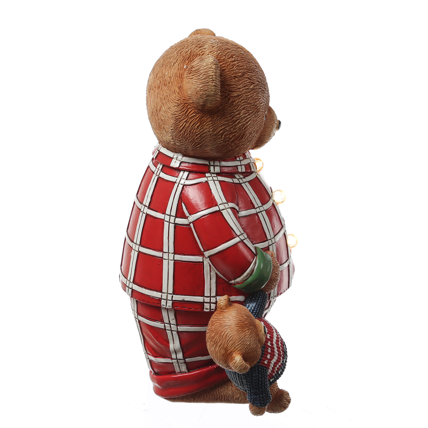 LED Bär - Teddybär im Schlafanzug - Dekofigur aus Polyresin - H: 24cm - Batterie - Timer