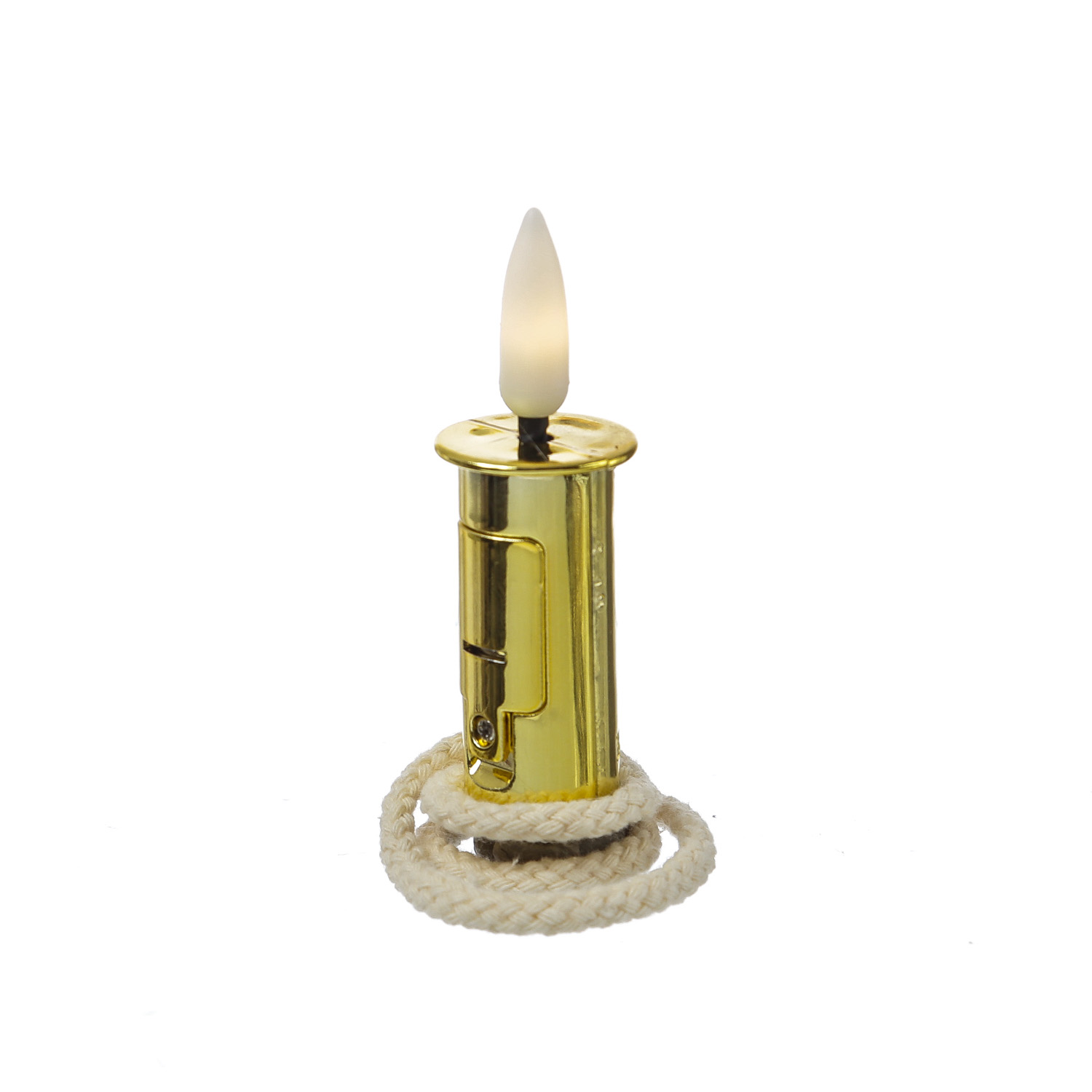 LED Flaschenlicht - LED Kerze mit Docht als Flaschenbeleuchtung - mit Batterie - Timer - gold