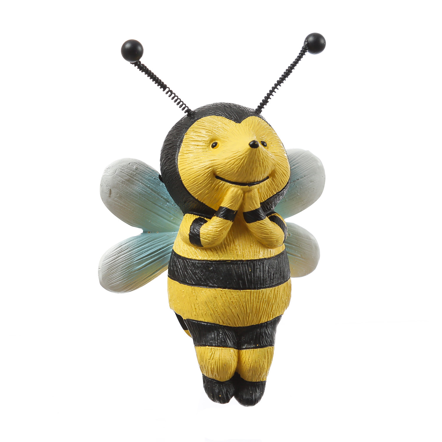 Blumentopfhänger Biene - niedliche Dekofigur als Topfhänger - Tierfigur - Polyresin - H: 11,5cm