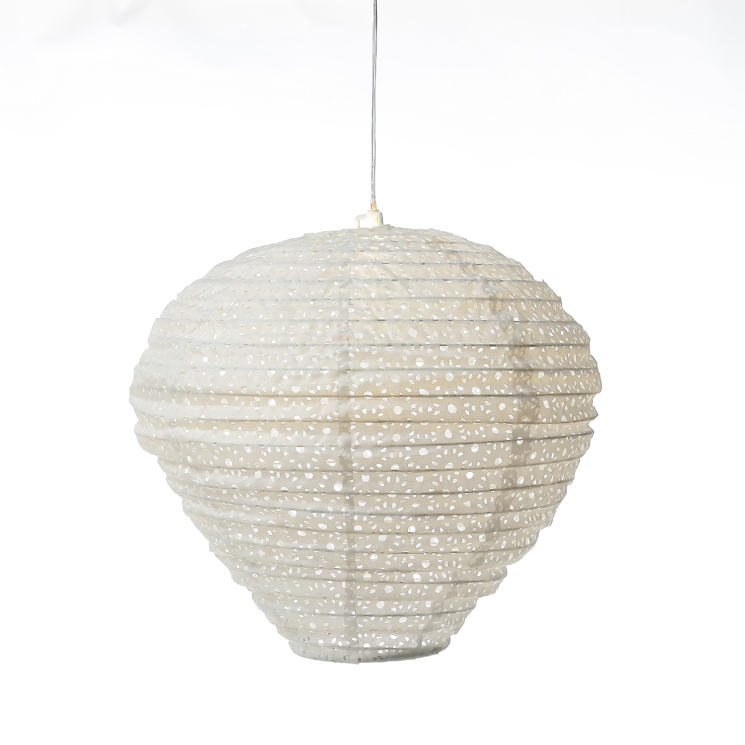 LED Solar Lampion Ballon - warmweiße LED - H: 30cm - D: 30cm - Lichtsensor - weiß