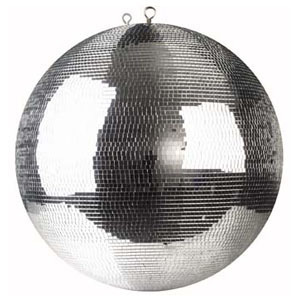 Spiegelkugel 50cm silber chrom- Diskokugel (Discokugel) Party Lichteffekt - Echtglas - mirrorball safety chrome color
