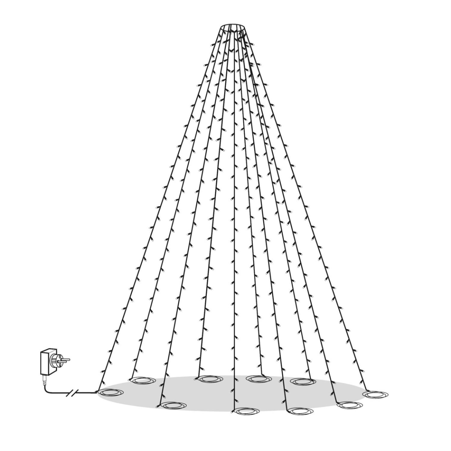 LED Baummantel fuer Fahnenmast - Serie LED - outdoor - 360 ultra warmweisse LED - H- 7.00m