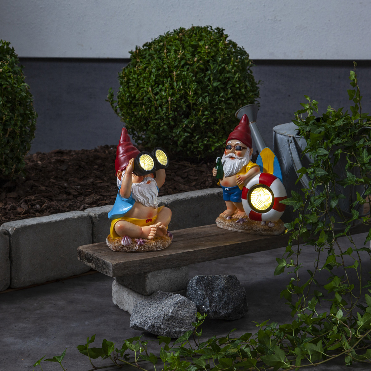 LED Solar Gartenzwerg "Gnomy" - Spot mit warmweißer LED - H: 23cm - Dämmerungssensor