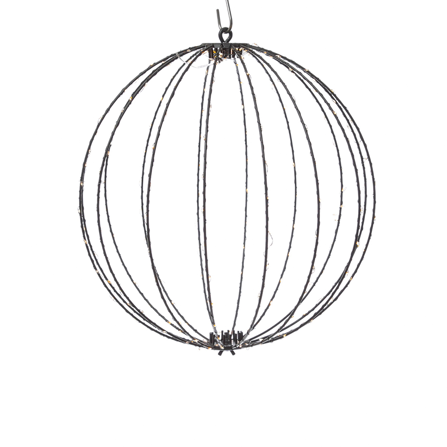 LED Drahtkugel - 3D Leuchtkugel - D: 38cm - 240 bernstein LED - faltbar - 8 Modi/Timer - Innen/Außen