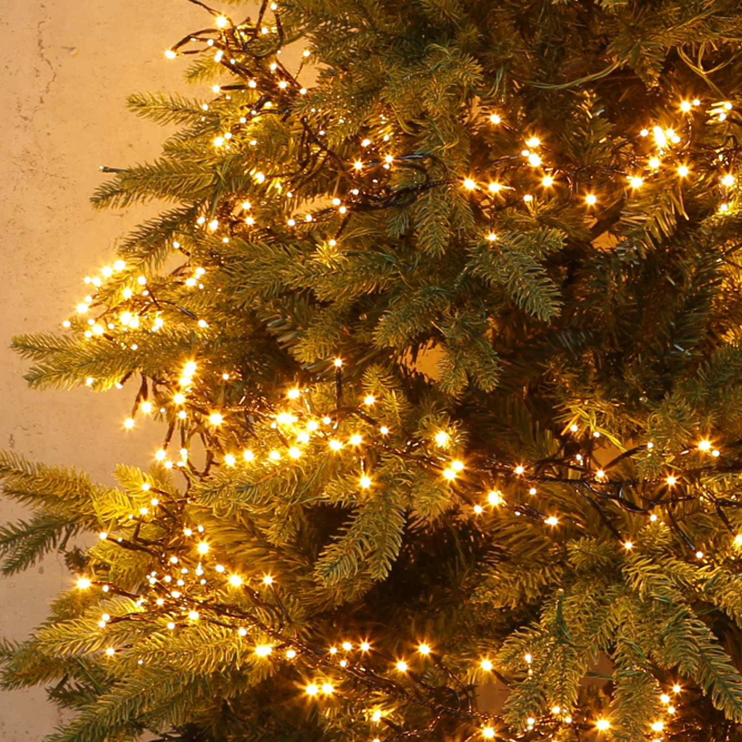 LED Büschellichterkette - Cluster - 3000 bernstein LED - L: 28m - 8 Funkt. - Timer - Innen/Außen