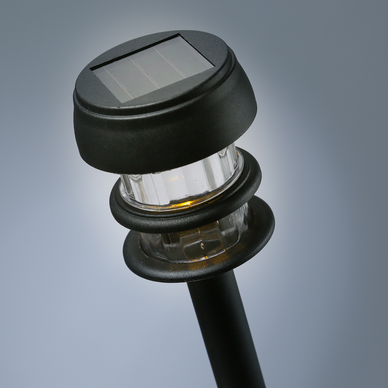 LED Solar Wegleuchten mit Erdspieß - Kunststoff - warmweiße LED - H: 25cm - Lichtsensor - 6er Set