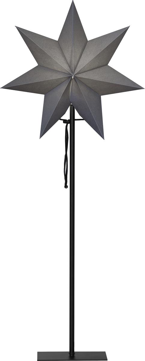 Papierstern "Ozen" - stehend - 7-zackig - D: 34cm, H: 85cm - E14 Fassung - inkl. Kabel - anthrazit