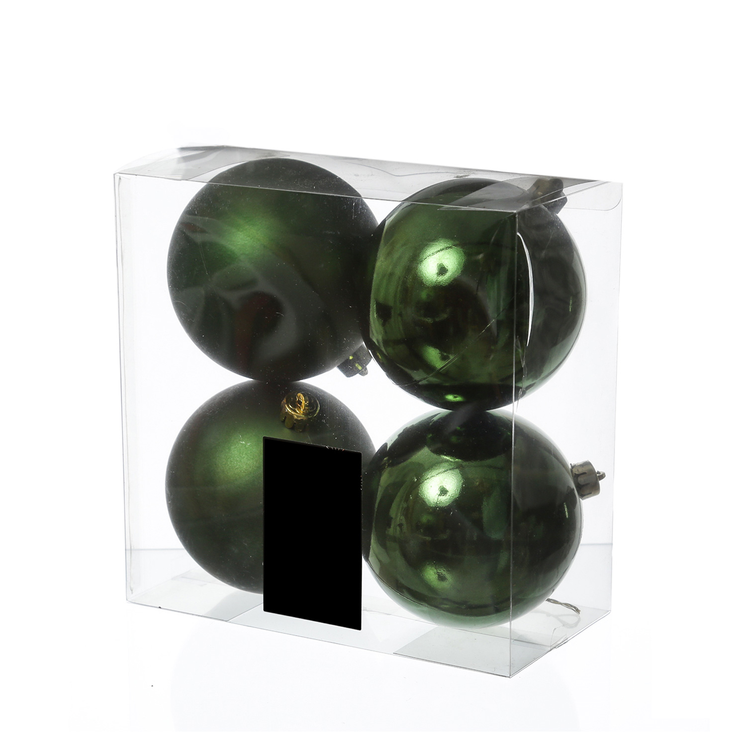 B-Ware Christbaumkugeln - Weihnachtsbaumkugeln - bruchfest - D: 10cm - glänzend/matt - grün - 4er Set