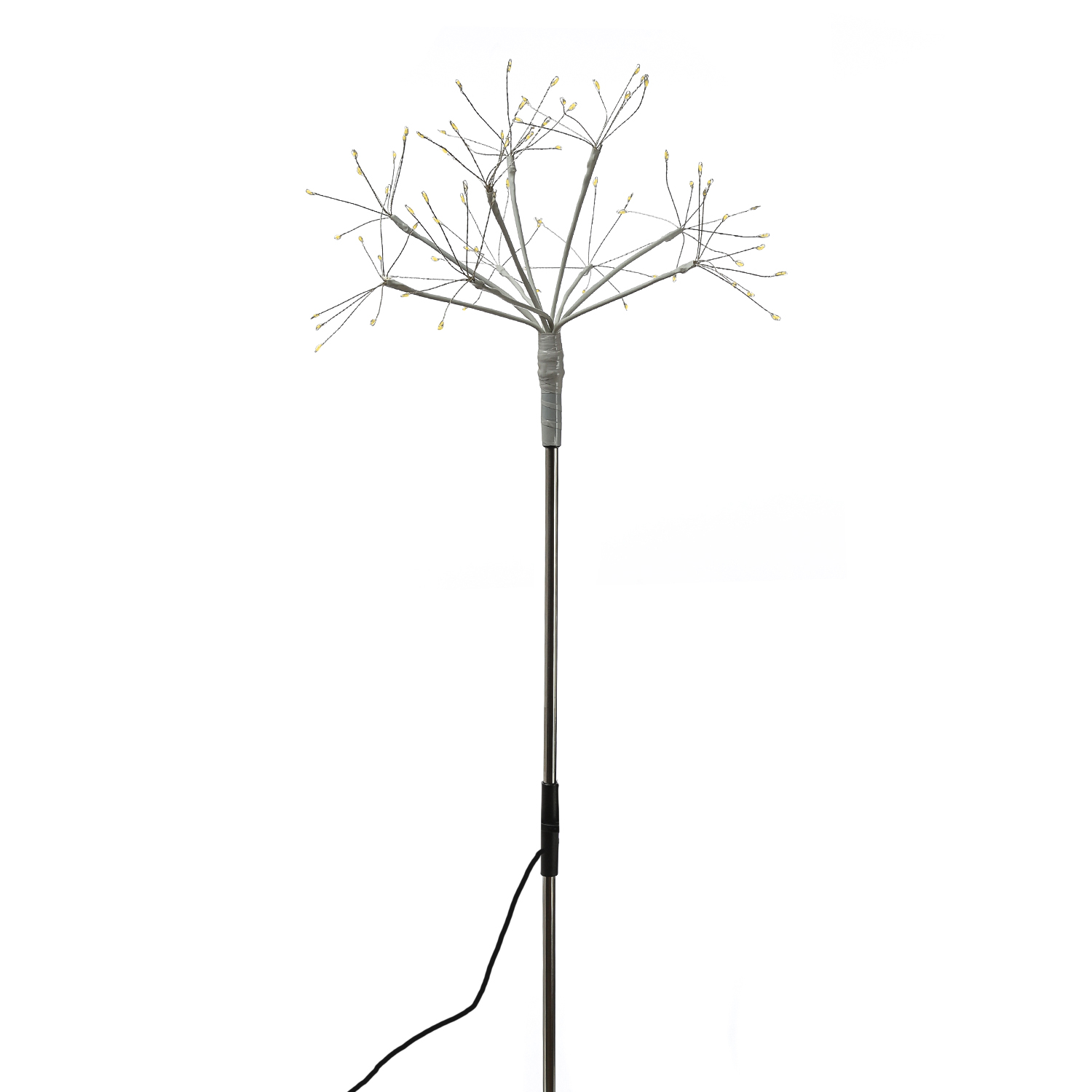 LED Gartenstecker Feuerwerk - Leuchtstäbe Pusteblumen - H: 80cm - 8Funkt./Fernb. - 3er Set weiß