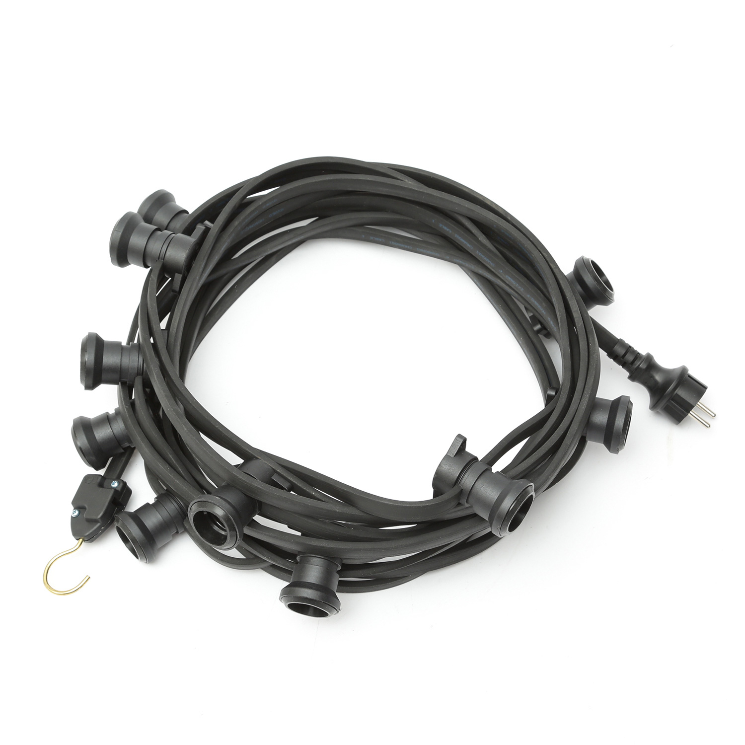 Illu-/Partylichterkette 30m - Außenlichterkette schwarz - 30x E27 Schraubfassung