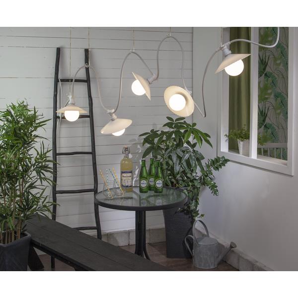 System CONNECTA WHITE - 5er Pack weißer Lampenschirm - D: 20,5cm - H: 4,5cm - outdoor