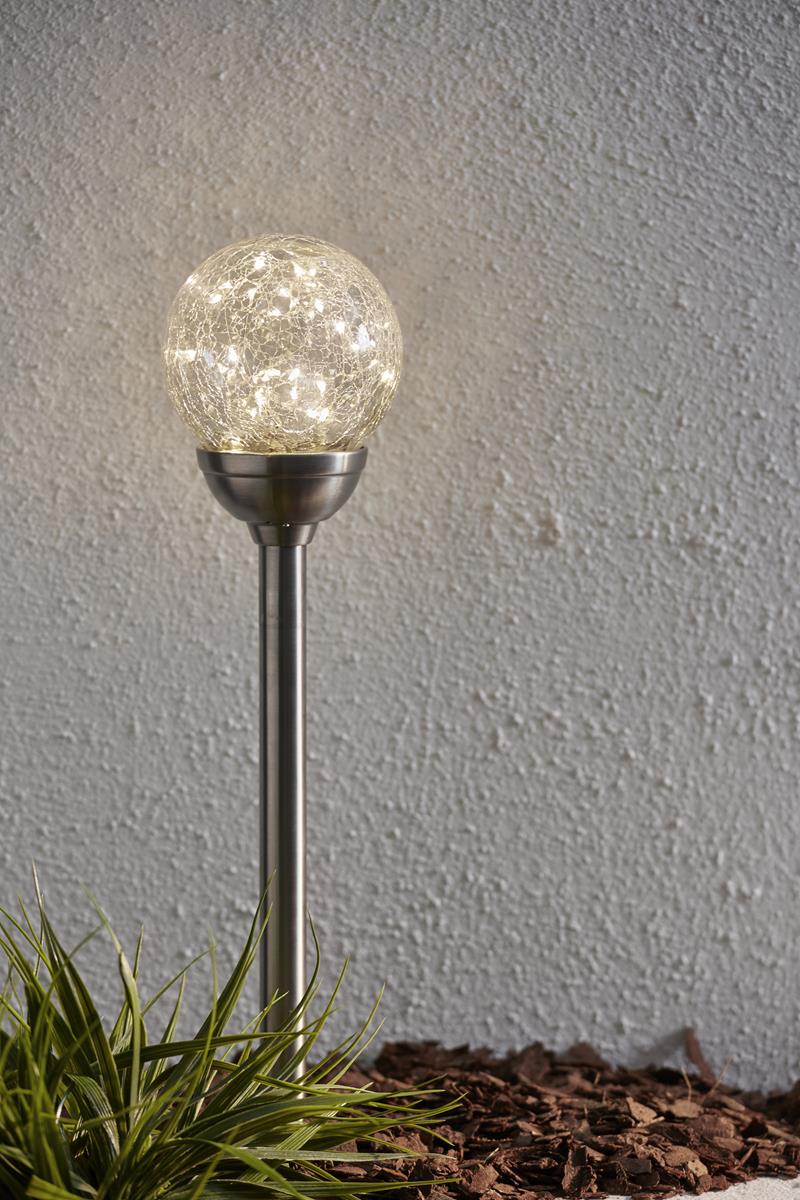 LED Solarkugel/Gartenspieß "Glory" - H: 45cm - 30 warmweise LED - Dämmerungssensor