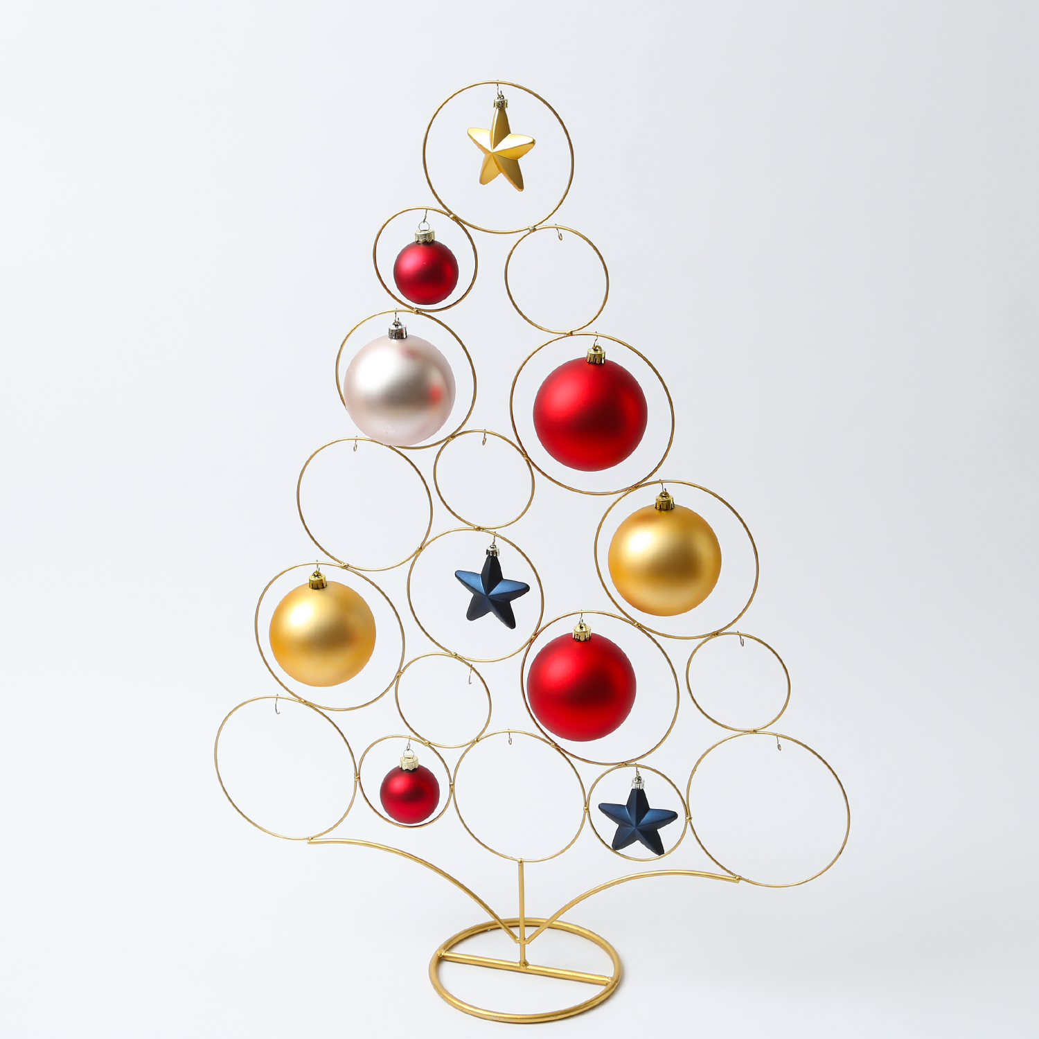 Dekobaum Aufsteller - für Christbaumkugeln und Weihnachtsbaumschmuck - Metall - H: 85cm - gold